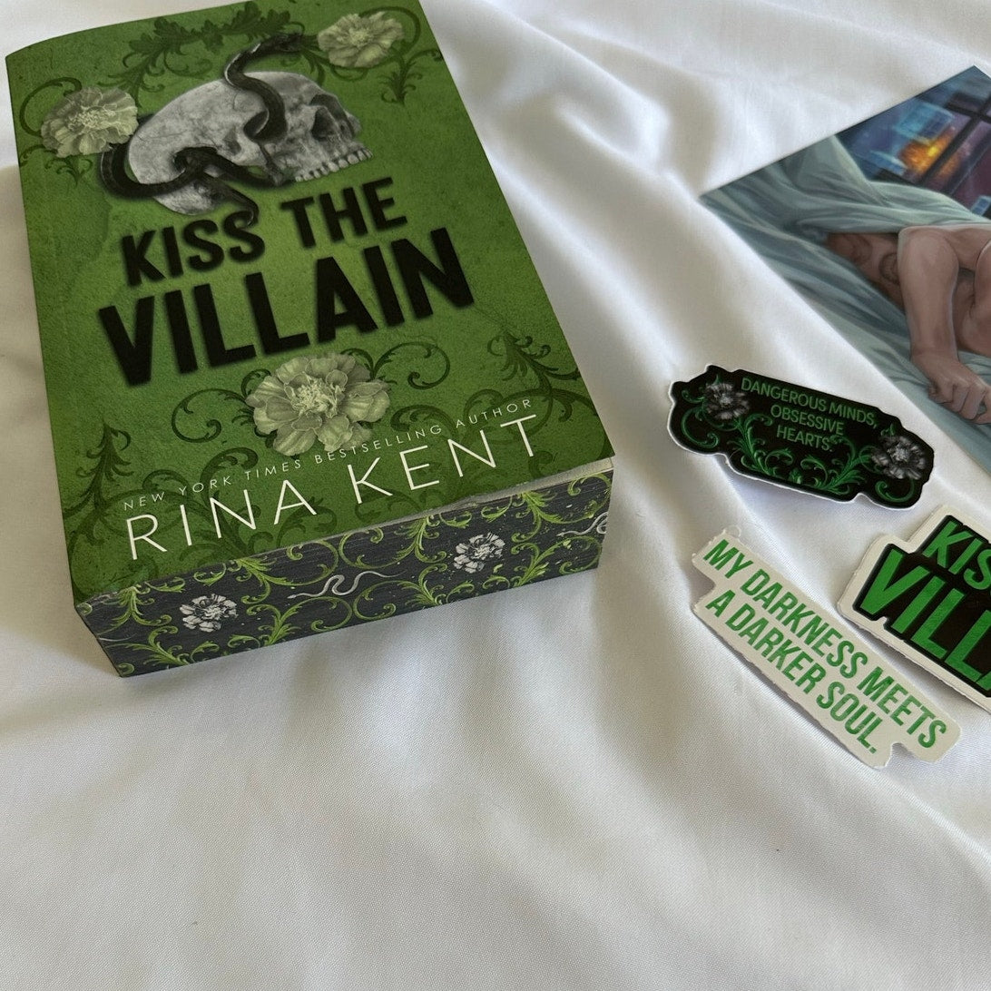 Kiss the Villain by Rina Kent | Signed Walmart Exclusive Paperback with Art