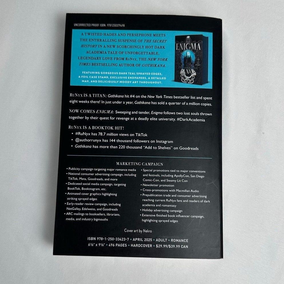 Enigma by RuNyx | ARC Advanced Reader Copy Paperback