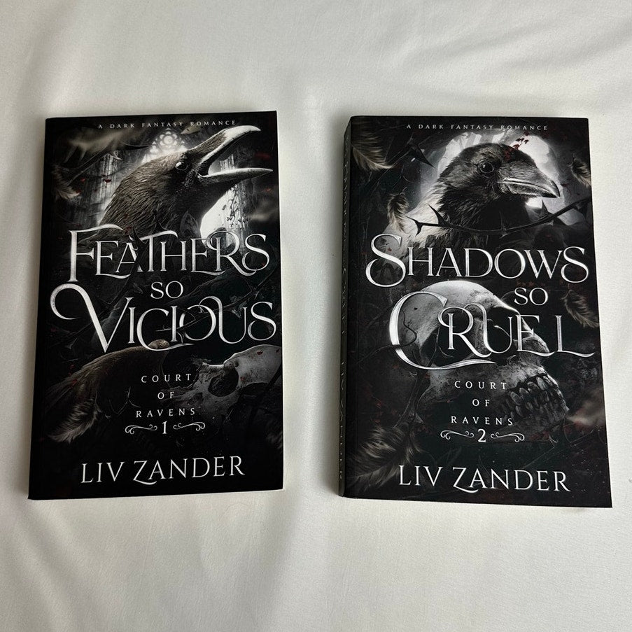Feathers So Vicious & Shadows So Cruel by Liv Zander | OOP Indie Paperback Duet Set