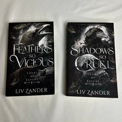 Feathers So Vicious & Shadows So Cruel by Liv Zander | OOP Indie Paperback Duet Set