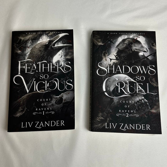 Feathers So Vicious & Shadows So Cruel by Liv Zander | OOP Indie Paperback Duet Set