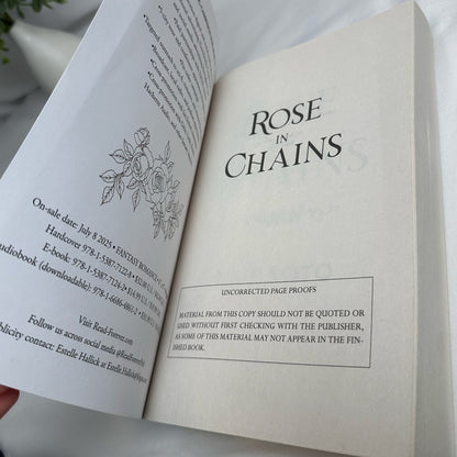 Rose in Chains by Julie Soto | ARC Advanced Reader Copy Paperback
